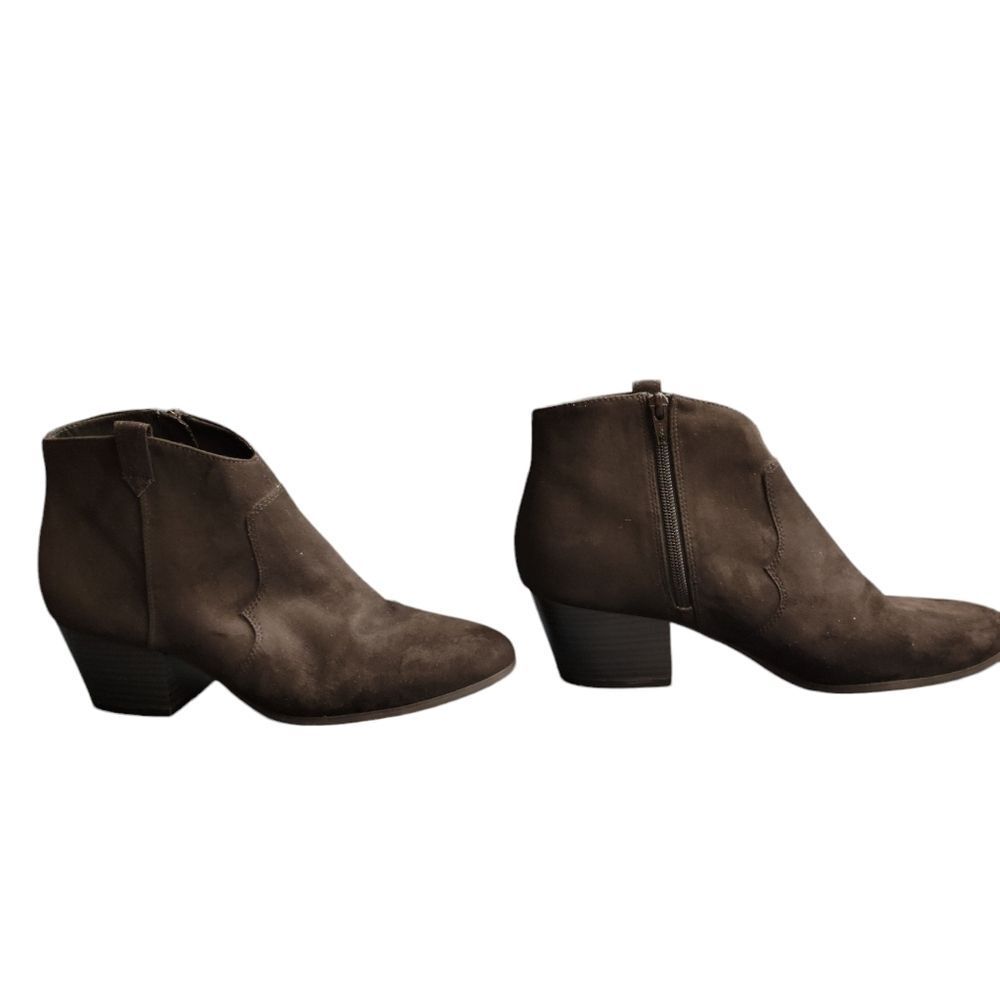Old Navy Black Faux Suede Ankle Boots Booties Shoes